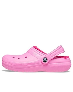 Кроссовки classic lined clogs 'taffy pink', розовый Crocs