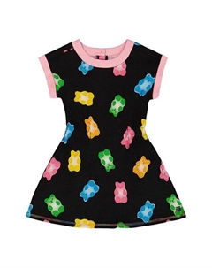 Детское платье из френч-терри с принтом для девочек - подростковый размер, черный Deux par deux