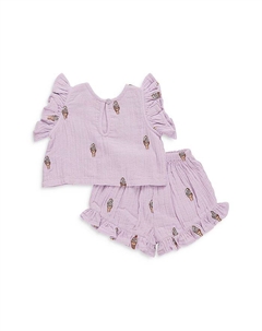 Детский комплект "Roey" - топ и шорты для девочек, фиолетовый Pink chicken