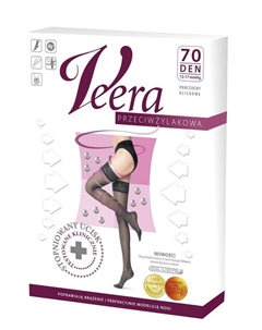 Компрессионные чулки Pończochy Przeciwżylakowe 70 Den Kolor Czekolada, 1/2 Veera