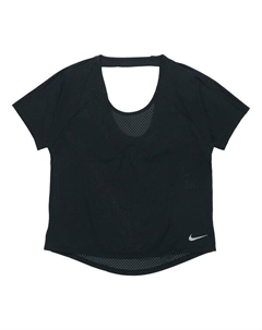 Футболка дышащие милер бег короткий рукав спортивный бюстгальтер профессиональный, черный Nike