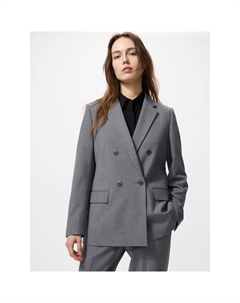 Двубортный пиджак женский, небесно-серый Uniqlo