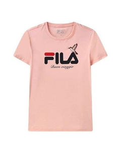 Футболка logo alphabet sports skin friendly short sleeve pink, розовый Fila