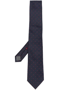 Галстук с вышитым узором в горох, синий Brunello cucinelli