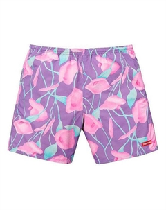 Шорты ss18 nylon water short flowers casual shorts purple, фиолетовый Supreme