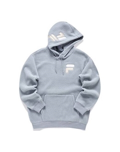 Толстовка logo printed fleece hoodie 'grey white', серый Fila fusion