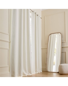 Штора затемняющая из осветленного льна люверсы Private белый Am.pm.