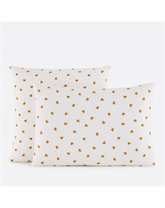 Наволочка переработанный хлопок 50 Scacco белый Laredoute