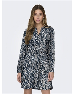 Платье-рубашка с рисунком синий Only