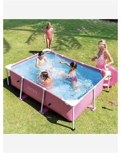 Каркасный бассейн 28266 Pink Metal Frame (220х150х60см), Розовый Intex