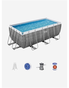 Каркасный прямоугольный бассейн 56722 Power Steel (412х201х122см), Серый Bestway