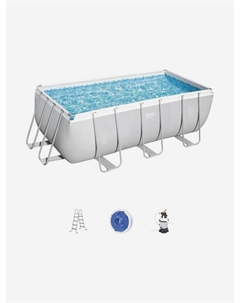 Каркасный бассейн Rectangular Power Steel Frame 56457/56244 (4.12х2.01х1.22 м), Серый Bestway