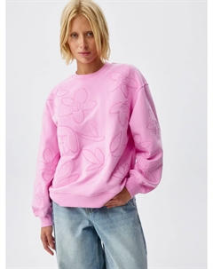 Свитшот оверсайз с вышивкой из футера Sela