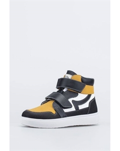 Ботинки кожаные с ремешками на липучке Котофей