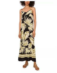 Женское макси-платье-комбинация с цветочным принтом, мультиколор Vince camuto