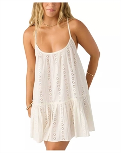 Платье-мини с люверсами из хлопка для юниоров, белый O`neill