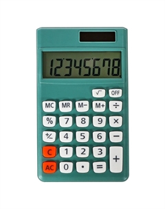 Калькулятор карманный, 08-разрядный, корпус зеленый Nobrand