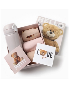 Подарочный набор hello: термос и носки 3 пары, размер 36-37 (22-24 см) Kaftan