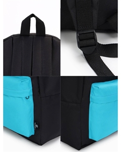 Спортивный рюкзак, с карманом, размер 28×11×39 см, черный/бирюзовый Textura