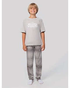 Комплект домашний для мальчиков серый с надписью Mark formelle