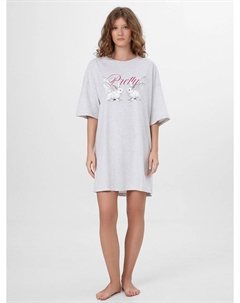 Туника домашняя женская серая с принтом Mark formelle