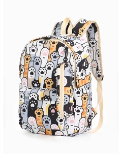 Набор: рюкзак школьный и пенал, с карманами, с принтом, размер 29×12×41 см, белый/серый Nobrand