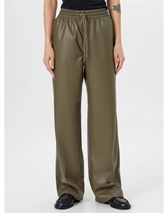 Брюки кожаные женские хаки Mark formelle