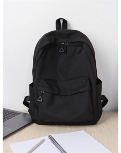 Рюкзак школьный на молнии, с карманами, однотонный, размер 28×11×40 см, черный Nobrand