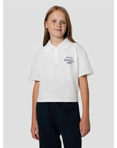 Поло для девочек белое с надписью Mark formelle