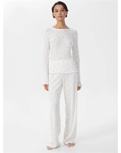 Комплект домашний женский молочный с цветочным принтом Mark formelle