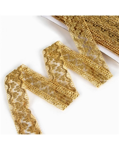 Тесьма золотая, 3,6 см, в рулоне 15 метров Страна карнавалия