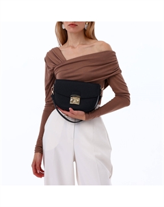 Сумка женская мессенджер на клапане, 23×6×15 см, черная Textura