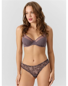 Трусы женские бразилиана коричневые из сеточки Mark formelle