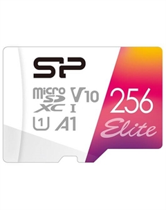 Карта памяти MicroSDXC 256GB SP256GBSTXBV1V20 Elite, Class 10, A1, UHS-I U1 Silicon power