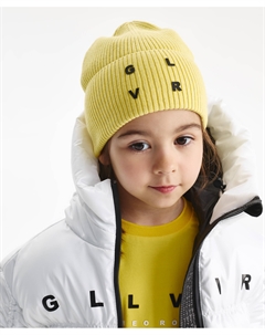 Шапка вязаная для девочки на подкладке желтая Gulliver