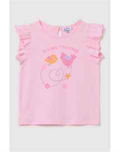 Майка хлопковая с рюшами и принтом Fagottino