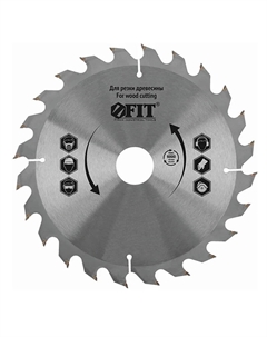 Диск пильный 37708, для циркулярных пил по дереву, технический рез с гвоздями, 190 х 30/20 х 36T Фит