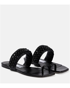 Сандалии Amoure Flat из рафии с украшением, черный Jimmy choo