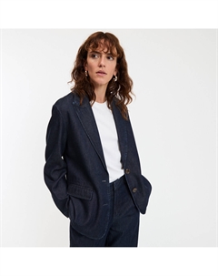 Блейзер длинный широкого покроя синий La redoute collections