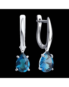 Серьги из белого золота с лондон топазами Sokolov