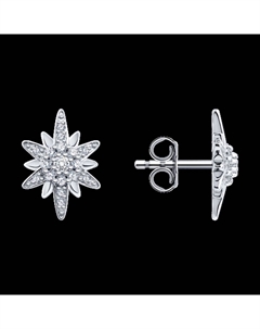 Серьги из белого золота с фианитами Sokolov