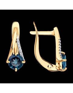 Серьги из золота с лондон топазами и фианитами Sokolov
