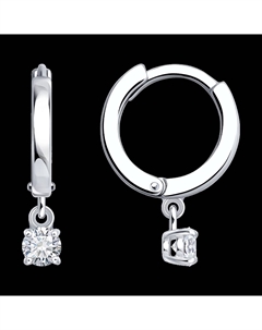 Серьги из серебра с бриллиантами выращенными Sokolov