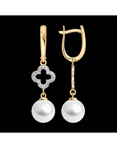 Серьги из золота с жемчугом и фианитами Sokolov