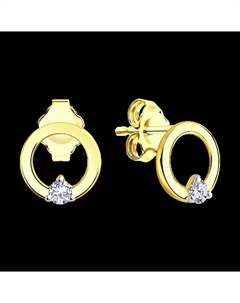 Серьги из желтого золота с фианитами Sokolov