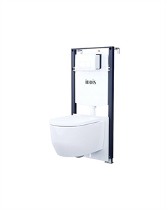 Комплект унитаза с инсталляцией Basic BASAI03i73 цвет Белый с сиденьем Микролифт и клавишей смыва цвет Белый глянцевый Iddis