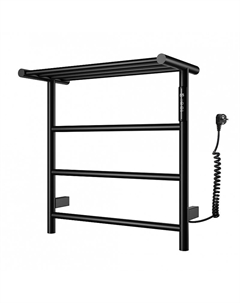 Электрический полотенцесушитель Bonn 47,5х49,9 R WW-AL402-MB с полкой цвет Черный матовый Wonzon & woghand