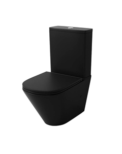 Унитаз компакт Торнадо GR-4450BMSQ цвет Черный матовый с бачком и сиденьем Микролифт Grossman