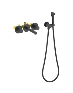 Смеситель для раковины Saona 2383/03SM с термостатом с гигиеническим душем цвет Черный матовый Timo