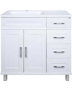 Тумба с раковиной Купер 90 L УТ000010922 Белая Misty